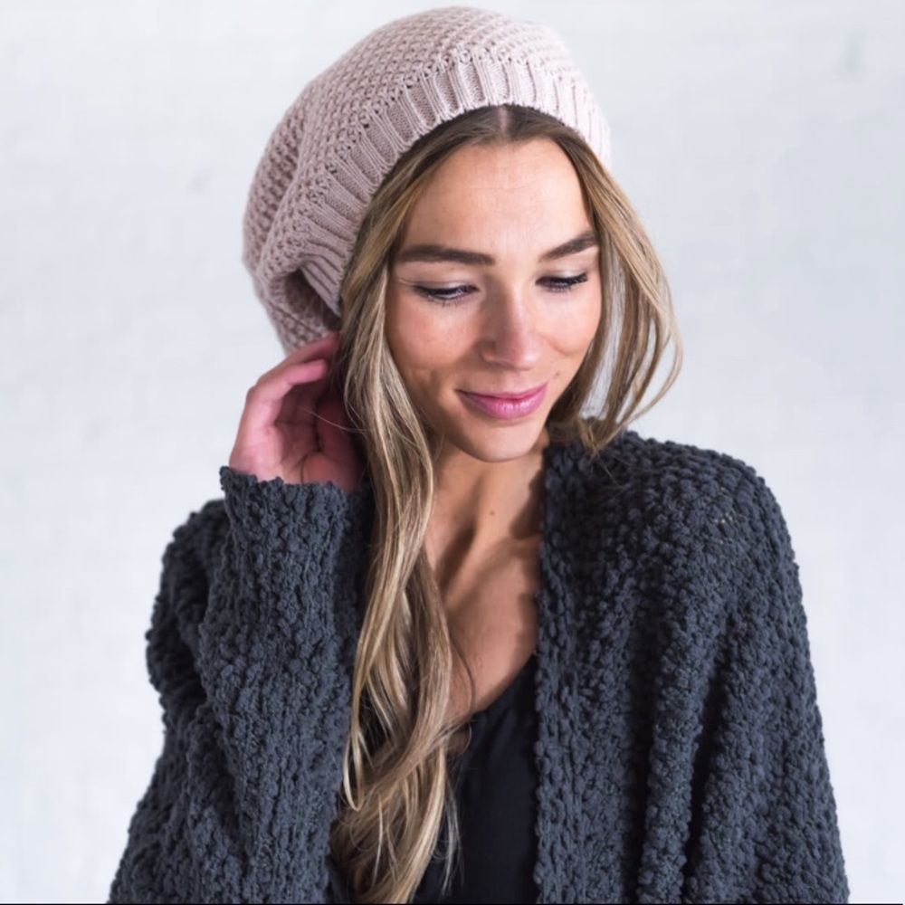 Oatmeal Waffle Knit Beanie